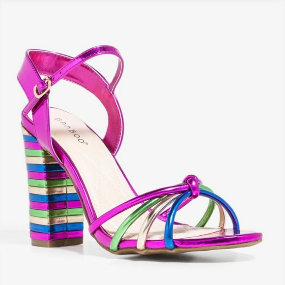 rainbow block sandals